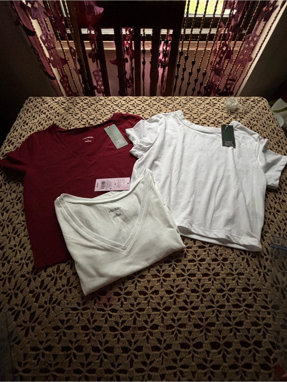 Wild fable V-Neck T-Shirt 3-Pack in Red & White medium NWT